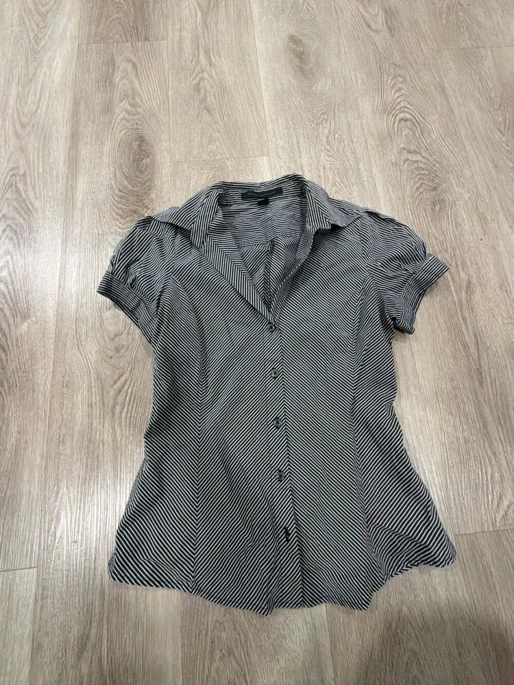 Express Design Studio Striped Button Down Shirt Size S Black White